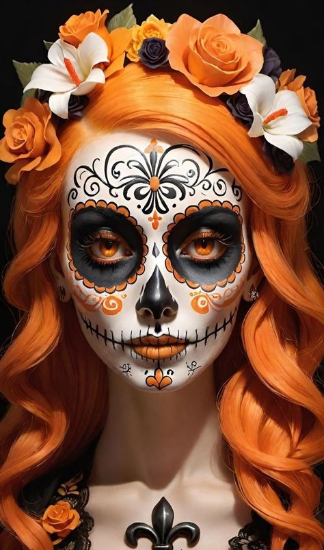 Sugar Skull Make Up Tutorial, Sugar Skull Makeup Ideas, Day Of The Dead Makeup With Jewels, Mexican Day Of The Dead Makeup, Red Day Of The Dead Makeup, Katrina Makeup La Catrina, Day Of The Dead Makeup Ideas, Day Of The Dead Halloween Makeup, Romani Makeup