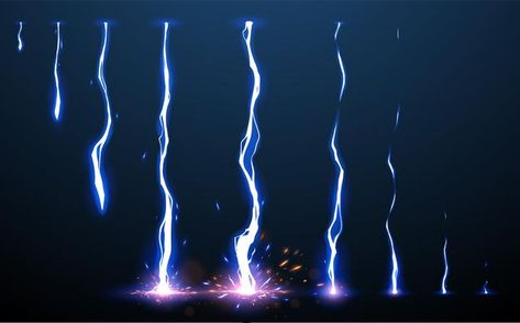 Vfx Lightning, Hit Effect, Lightning Cartoon, Lightning Animation, How To Do Animation, Pictures Of Lightning, Fx Animation, Blox Fruit, Vector Animation