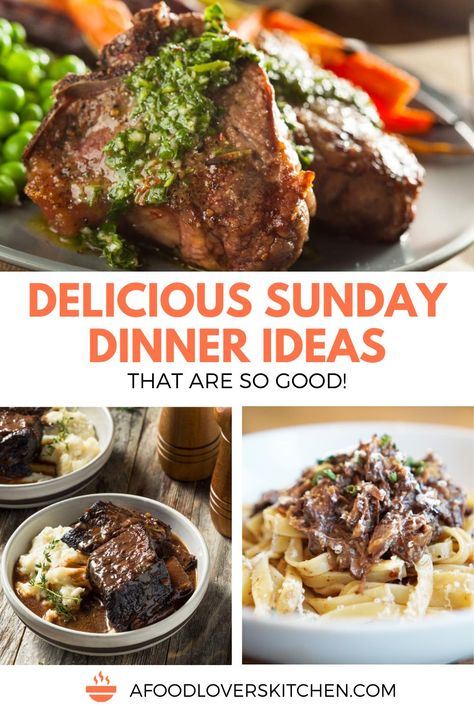 Make Sunday dinner special with these delicious ideas that are so good! 🍽️😋 From comforting roasts to savory pastas, elevate your weekend mealtime. #SundayDinnerIdeas #FamilyMeal #WeekendCooking #ComfortFood Sunday Beef Dinner Ideas, Sunday Family Dinner Ideas Comfort Foods, Sunday Night Supper Ideas, Sunday Supper Ideas Families, Black Sunday Dinner Ideas, Sunday Fall Dinner Ideas, Supper Menu Ideas, Fall Sunday Dinner, Best Sunday Dinner Recipes