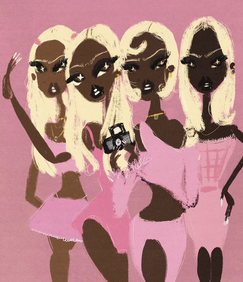 Barbie Painting, Girly Graphics, Art Articles, Afrocentric Art, Black Art Painting, Dope Cartoon Art, 4 Pm, Black Barbie, Photo Wall Collage