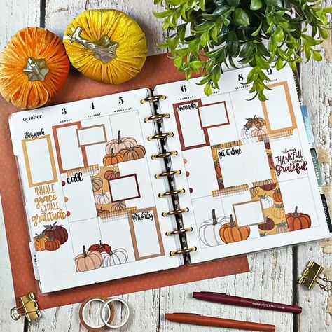 November Planner Layout, Happy Planner Fall Layout Ideas, Fall Planner Layout, Happy Planner Weekly Layout Ideas, November Planner Ideas, Planner Monthly Layout, Calendar Doodles, Autumn Planner, October Planner