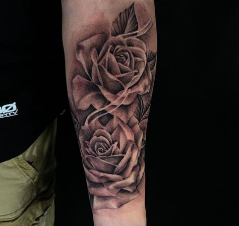 List Tattoo, Black Grey Floral Tattoo, Black And Grey Realism Floral Tattoo, Rose Black And Grey Tattoo, Black And Grey Roses Tattoo, Black And Gray Rose Tattoo, Black And Grey Sleeve, Military Tattoos, Work Email