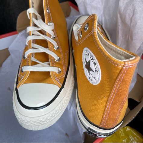 Converse chuck Taylor high top sunflower Converse Sunflower, Sunflower Converse, Converse Chuck Taylor High, Chuck Taylors High Top, Chuck Taylor Sneakers, S N, Converse Chuck, Converse Shoes, Chuck Taylor