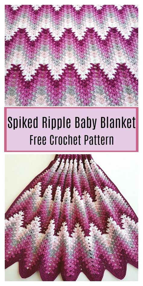 Baby Blanket Free Crochet Pattern, Ripple Baby Blanket, Ripple Crochet, Crochet Ripple Pattern, Crochet Baby Blanket Beginner, Crochet Ripple Blanket, Ripple Blanket, Crocheted Baby Blanket, Chevron Crochet