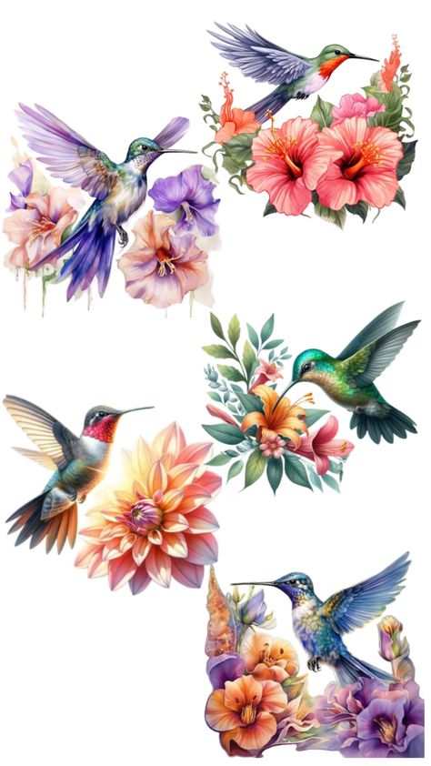 Hummingbird Tattoo Ideas, Hummingbird With Flowers, Hummingbird Tattoo, Tattoo Ideas, Flowers, Art