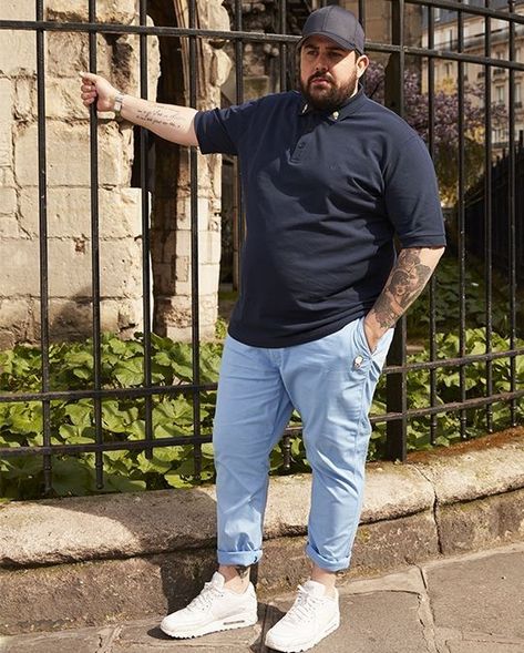 Men’s Plus Size Summer Fashion, Plus Size Men Style, Outfits For Heavy Men, Look Casual Hombre, Fat Man Fashion, Big Guy Fashion, Fat Guy Outfits, Fat Men Fashion, Chubby Guy Outfits