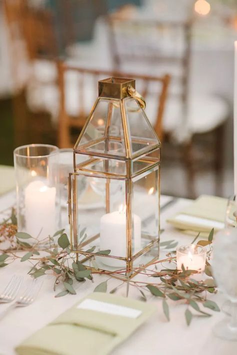 Spring Backyard Wedding, Simple Lantern, Spring Backyard, Rose Gold Candle Holder, Floating Centerpieces, Hanging Centerpiece, Simple Centerpiece, Lantern Centerpiece Wedding, Reception Tablescapes