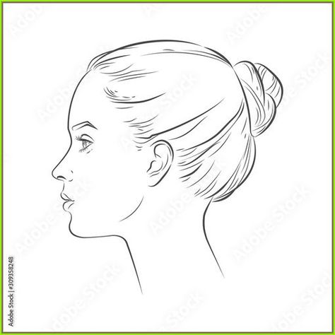 Side View Of Face, Profile Drawing, Easy Drawing Steps, Line Sketch, Cute Sketches, Anatomy Drawing, Beautiful Drawings, Portrait Girl, Cool Art Drawings