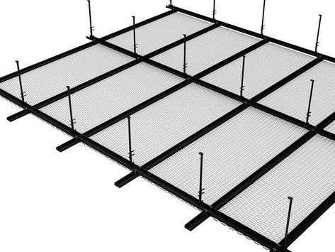 LMD-St 700 BWS: View from above Industrial Ceiling Ideas, Mesh Ceiling Design Interiors, Metal Mesh Ceiling, Metal Mesh Ceiling Interior Design, Metal Mesh Architecture, Mesh Ceiling, Industrial Bathroom Decor, Acoustic Fabric, Garage Furniture