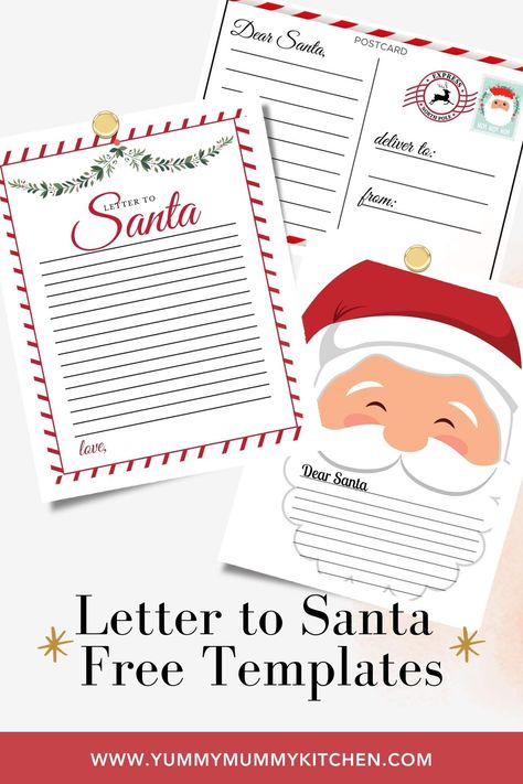 Letter to Santa Template Free Printable Letter To Santa Template, Santa List Printable Free, Letters To Santa Template, Santa Claus Letter Template, Free Printable Santa Letters, Letter To Santa Template, Letter To Santa Printable, Free Letters From Santa, Santa Claus Letter