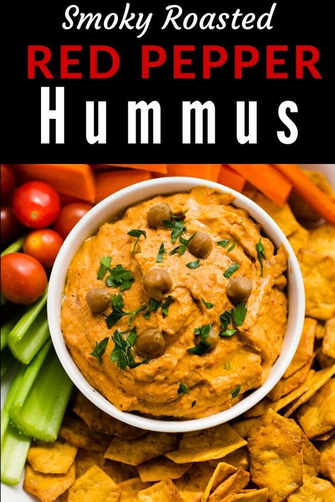 Dive into the rich, smoky flavors of homemade Roasted Red Pepper Hummus. The char of roasted red peppers blends seamlessly with creamy chickpeas, a pop of tahini, and a hint of garlic, making each bite a little adventure for your taste buds. It is the perfect spicy dip for crackers, carrots, chips, and more! Dip For Crackers, Pepper Hummus, Spicy Dip, Roasted Red Pepper Hummus, Red Pepper Hummus, Healthy Meats, Make Hummus, Meat Free Recipes, Cooking For Beginners