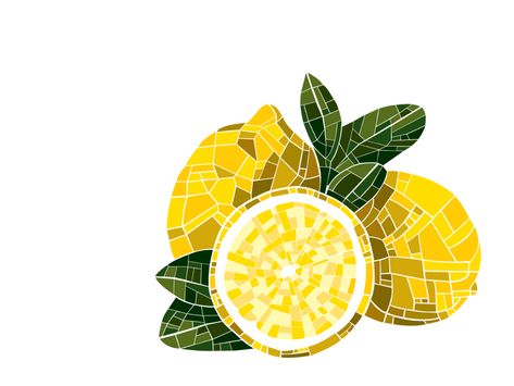 Lemon Mosaic Pattern, Mosaic Vegetables, Glass Mosaic Art Ideas, Lemon Mosaic, Fruit Mosaic, Easy Mosaic, Mosaic Tray, Lemon Design, Micro Mosaic Jewelry