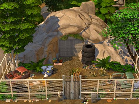 Sims 4 Underground Bunker, Sims 4 Bunker, Apocalypse House, Sims Design, Ts4 Builds, Bunker Home, Sims Lookbook, Secret Bunker, Riverside Cottage