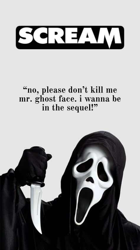 #scream #quotes #horror #horrormovies #90s #ghostface #scarymovie #whatsyourfavoritescarymovie #background #halloween Ghostface Quotes, Scream Quotes, Horror Movie Quotes, Scream Cast, Scream 1, Cute Country Couples, Face Quotes, Background Halloween, Halloween Wallpaper Iphone Backgrounds