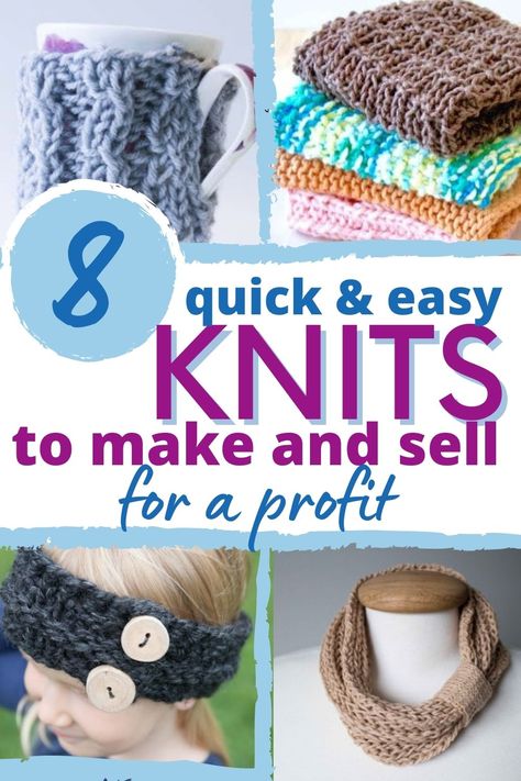 Best Selling Knitted Items, Gifts To Knit For Christmas, Knitted Items That Sell, Knitted Things To Sell, Small Knitted Gifts Ideas, Easy Yarn Crafts Diy Christmas Gifts, Easy Knitting Gifts, Quick Knitted Gifts, Quick Knit Gifts Free Pattern