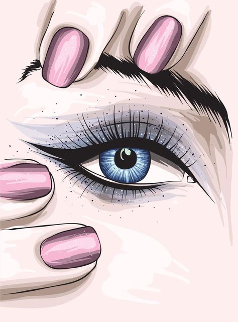 Makeup Logo Design, Makeup Illustration, File Decoration Ideas, Makeup Wallpapers, Makeup Drawing, Eye Illustration, Nail Logo, Lashes Logo, Leather Panel