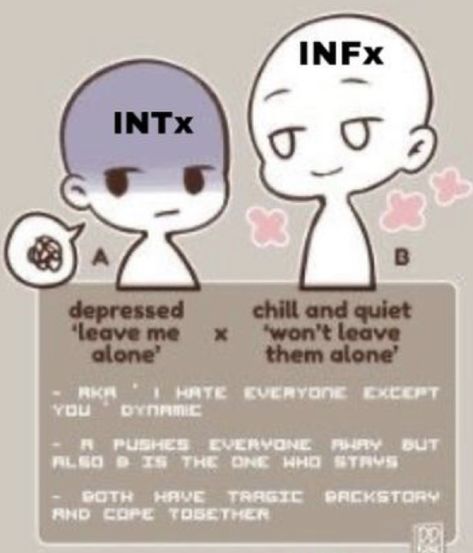 Intj X Infp Love, Intj Infp Ship, Intj Enfp Relationship Fanart, Infp Love, Infp Shipps Fanart, Mbti Couples, Mbti Facts, Infp Intj Relationship Memes, Mbti Fanart