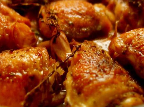 Chicken with 40 Cloves of Garlic recipe from Nigella Lawson via Food Network 40 Cloves Of Garlic Chicken, Nigella Lawson Recipes, Garlic Recipe, Barefoot Contessa, Gluten Free Rice, Garlic Recipes, Nigella Lawson, Leftover Chicken, Food Writing