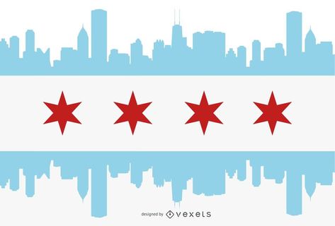 Chicago Flag Tattoo, Chicago Skyline Tattoo, Chicago City Skyline, Chicago Decor, Skyline Logo, Skyline Tattoo, Nice Travel, City Skyline Silhouette, Chicago Flag