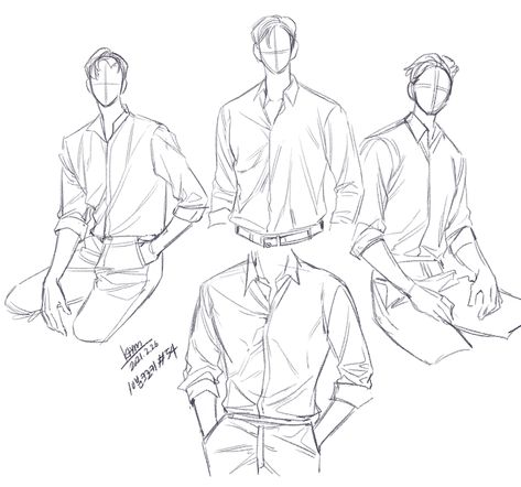 Loose Shirt Drawing Reference, Button Shirt Reference Drawing, Polo Shirt Drawing Reference, Rolled Up Sleeves Men Drawing, White Shirt Drawing Reference, Open Button Up Shirt Drawing Reference, Button Up Drawing Reference, Drawing Shirts Men, Taking A Shirt Off Reference Drawing Pose