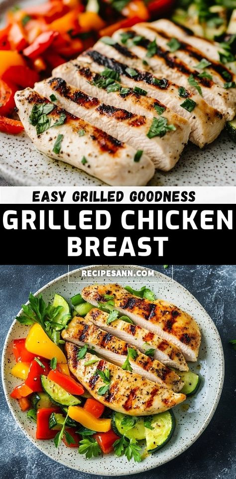 Join me in whipping up this delicious and simple grilled chicken breast! Tender and juicy, it's perfect paired with fresh veggies. This recipe is a must-try for a quick weeknight dinner or meal prep. Let's fire up the grill and savor the flavor! Grilled Chicken In Pan, Grilled Chicken Recipes On Grill, Chicken Breast Healthy Recipes, Easy Grilled Chicken Breast Recipes, Easy Grilled Chicken Breast, Grilling Frozen Chicken, Easy Grilled Chicken Recipes, Chicken Breast Healthy, Simple Grilled Chicken