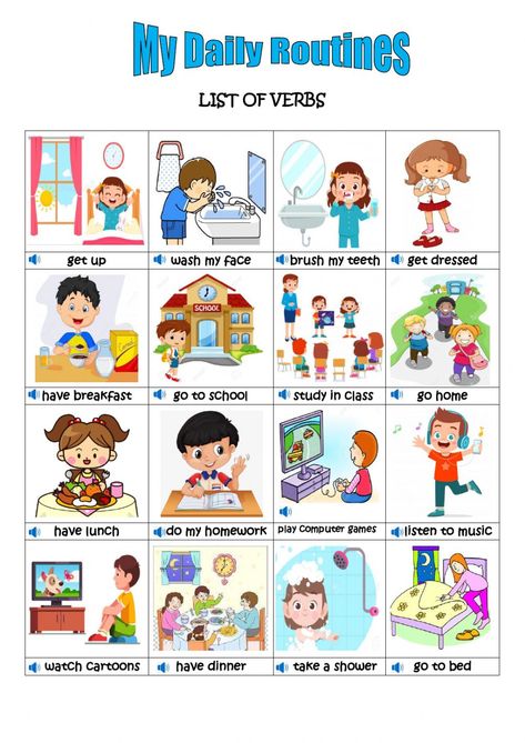 Clock Routine For Kids, Daily Routine Worksheet For Kindergarten, My Classroom Worksheets For Kids, Daily Routine Worksheet For Kids, My Daily Routine Worksheet, Daily Routine Pictures, Daily Activities Worksheet, Daily Routine Activities For Kids, Daily Routine Flashcards