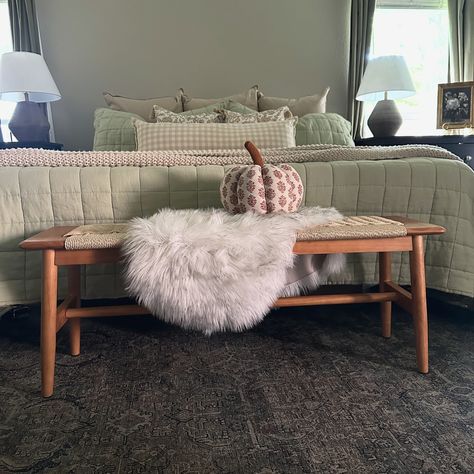 Newest addition to the bedroom— 🤎 Absolutely in love with my new end of the bed bench from @luebona #gifted I can’t get over the woven texture and wood tones of this ottoman bench!! 😮‍💨😮‍💨 This is the — Francis Woven Ottoman Bench (47”) **Use my coupon code ‘Alexandra15’ to get 15% off! ** I have highlighted stories that provide the link and coupon code as well! 🤎 Shop this post by clicking link in bio! (Luebona.com) #alexandhome #luebona #bedroom #ottomans #woodbench #bedroomdesign ... Bedroom Ottomans, End Of The Bed Bench, Woven Ottoman, Blanket Basket, Bed Bench, Bedroom Bench, Wood Tones, Woven Texture, Bedroom Green