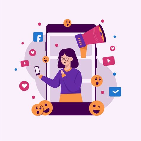 Social media marketing mobile phone conc... | Free Vector #Freepik #freevector #technology #phone #social-media #mobile Clean Illustration, Wallpaper Powerpoint, App Developer, Social Media Optimization, Social Media Marketing Agency, Digital Marketing Tools, Marketing Images, Creative Poster Design, Mobile App Development Companies