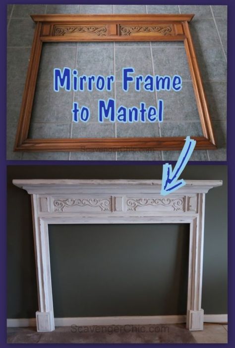 14 Gorgeous DIY Faux Fireplaces for Any Budget Faux Mantle, Diy Fireplace Mantel, Faux Fireplace Mantels, Fake Fireplace, Faux Fireplace Diy, Mantel Mirrors, Faux Fireplace, Fireplace Surround, Diy Fireplace