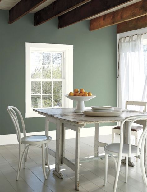 Benjamin Moore Green, Media Room Paint Colors, Dining Room Paint Colors, Color Combinations Paint, Dining Room Paint, Paint Colors Benjamin Moore, Benjamin Moore Colors, Benjamin Moore Paint, Room Paint Colors