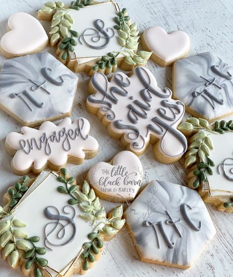 She Said Yes Engagement Cookies, He Asked She Said Yes Cookies, She Said Yes Cookies, She Said Yes Cake, Engagement Party Cookies, Wedding Shower Cookies, Engagement Cookies, Cookies Wedding, Party Cookies