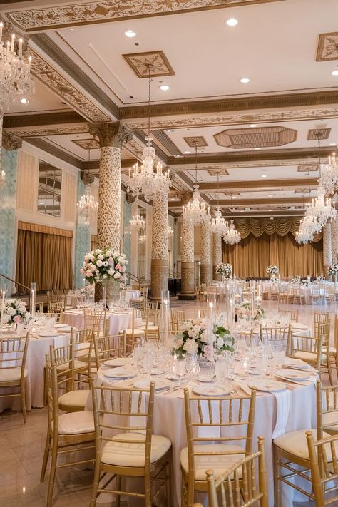 Wedding Venues Indoor Pink, Wedding Venues Hotel, Ballroom Venue Wedding, Princess Wedding Venues, Wedding Venue Ballroom, Princess Wedding Venue Aesthetic, Ballroom Aesthetic Wedding, Wedding Venues Ballroom, Elegant Indoor Wedding Reception