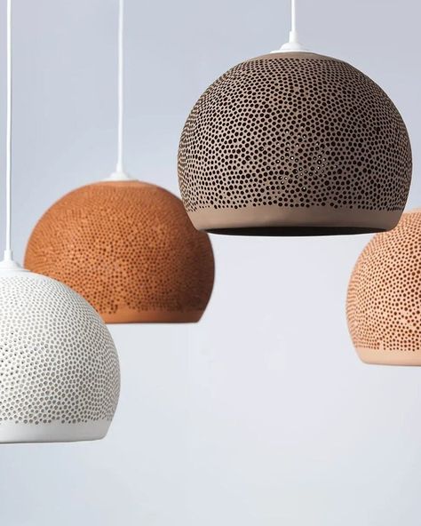 The Sponge Up Pendant Light, an exquisite clay pendant meticulously handcrafted in southern Spain. This stunning pendant showcases a captivating textured surface, resembling a delicate sponge, adding a unique visual appeal to any space. ⁠ ⁠ While this item isn't showcased at the Nook Showroom, we do have samples of the finishes available to demonstrate the material's quality and various options. Ceramic Pendant Light, Contemporary Lighting Design, Diy Lampe, Bedroom Minimalist, Traditional Pottery, Dome Pendant Lighting, Traditional Ceramics, Ceramic Light, Pottery Techniques