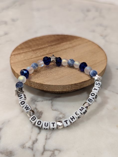 DALLAS COWBOYS Football Fan Nfl Stacking Bracelet How - Etsy Dallas Cowboys Bead Bracelets, Dallas Cowboys Bracelets, Dallas Cowboy Bracelet, Cowboys Logo, Dallas Cowboys Logo, Dallas Cowboys Football, Cowboys Football, Beads Bracelet Design, Bracelet Design