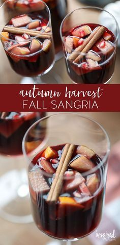 Fall Harvest Sangria, Harvest Sangria Recipe, Autumn Sangria Recipes, Sangria Recipes Fall, Autumn Cocktails Recipes, Friendsgiving Dinner Ideas, Harvest Sangria, Fall Mimosa, Autumn Sangria