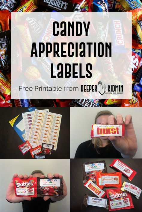 Free Downloadable Printable; 12 different candy bars for volunteer appreciation Candy Sayings Gifts, Candy Bar Poems, Candy Bar Sayings, Candy Puns, Teacher Encouragement, Volunteer Appreciation Gifts, Appreciation Gifts Diy, Candy Quotes, Staff Appreciation Gifts