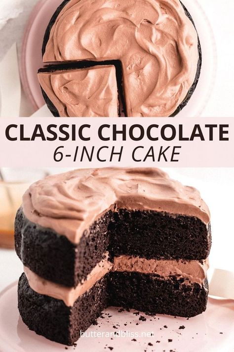 Small Chocolate Cake Recipe 8 Inch, Small Cake Recipe Chocolate, Small Chocolate Coffee Cake, 7 Inch Cake Recipes, Birthday Cake For One Person, 6 In Chocolate Cake Recipe, 6” Chocolate Cake Recipe, 3 Layer 6 Inch Chocolate Cake Recipe, Mini Cake Recipe Chocolate