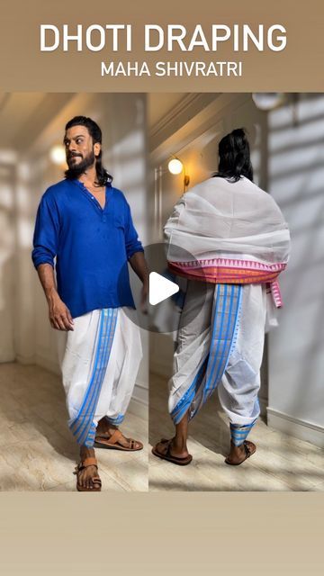 Dhoti Drape, How To Wear Dhoti, Dhoti For Men, Dhoti Pants For Men, Short Kurta For Men, Long Hair Beard, Kurta Men, Traditional Styles, South Indian Wedding