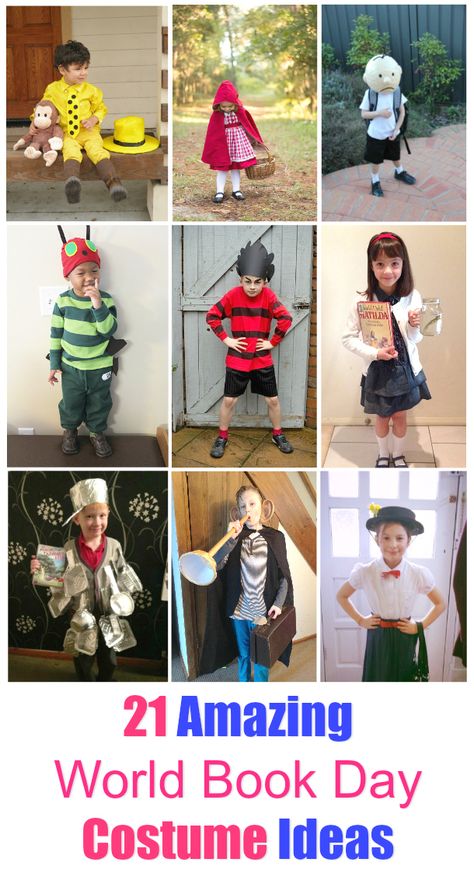 21 Awesome World book Day Costume Ideas for Kids. If you are looking for some world book day inspiration here are the best DIY book character costumes your children will love to wear at School this year. Character Day At School Ideas Kids, Kids Book Costume, Book Character Costumes Kindergarten, Owl Diaries Costume Diy, Boys Book Week Costume Ideas, Dress Up Favorite Book Character, Prek Book Character Costumes, Baby World Book Day Costume, Book With No Pictures Costume