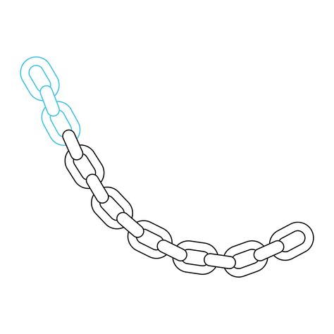 Chain Doodle, Necklace Chain Drawing, Chain Drawing Easy, Chain Stencil, Chain Necklace Drawing, Chain Link Drawing, Chain Vector, Chain Tattoo Stencil, Chains Drawing Reference