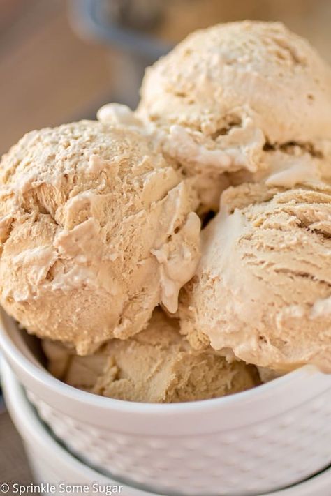 Home Homemade Coffee Ice Cream, Coffee Ice Cream Recipe, Summer Desert, Easy Custard, Coconut Dessert, Ice Cream Sprinkles, Coffee Ice, Healthy Food Facts, No Churn Ice Cream