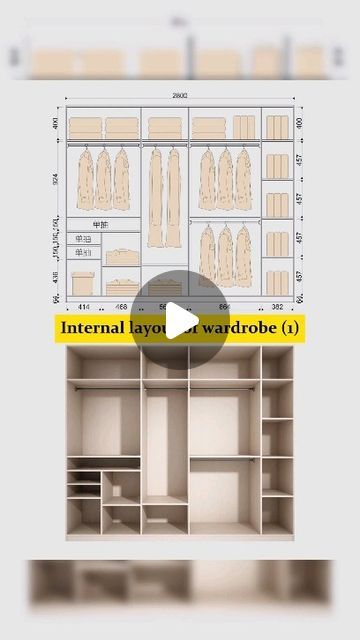 aleadtrend on Instagram: "The internal layout plan of the bedroom wardrobe more than two meters long is the internal layout of the open wardrobe and the internal layout of the cloakroom wardrobe. #interiotdesign #designhome #designdservice #arquiteturadeinteriores #aleadtrend" Internal Layout Of Wardrobe, 2m Wardrobe Layout, Wadroob Design Internal, Wardrobe Layout Ideas, Bedroom Cupboard Storage Ideas, Wardrobe Internal Design For Women, Closet Layout Dimensions, Cloakroom Wardrobe, Open Wardrobe Ideas