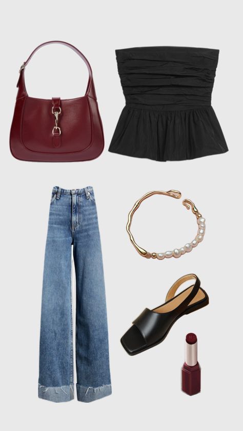 Outfit Burgundy Purse Outfit, Maroon Outfits, Brown Leather Pants Outfit, Maroon Outfit, Burgundy Purse, Purse Outfit, Brown Leather Pants, Burgundy Bag, Leather Pants Outfit