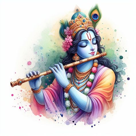 Krishna Ji Images, Krishna Art Paintings, Krishna Watercolor Painting, Cute Kanha Ji Images For Wallpaper, Cute Krishna Painting, Krishna Ji Painting, Kanha Painting, Krishna Vector, Shrinathji Image