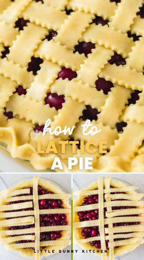 Diy Pie Crust, Lattice Pie Crust, Pie Crust Shield, Lattice Pie, Pie Crust Uses, Little Sunny Kitchen, Pie Crust Edges, Easy Pie Crust, Pie Crust Dough