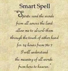 Smart spell Smart Spell, Witchcraft Spells For Beginners, Charmed Book Of Shadows, Good Luck Spells, Spells For Beginners, Real Witches, Easy Spells, Luck Spells, Magic Spell Book