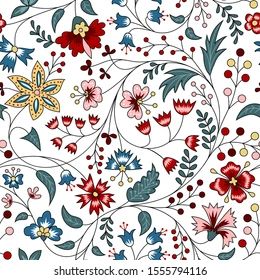 Flower Print Pattern, Chintz Fabric, Fabric Print Design, Print Design Art, Textile Prints Design, Illustration Botanique, Print Design Pattern, Textile Pattern Design, Scandinavian Folk Art