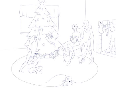 Christmas Group Poses Drawing, Draw Your Squad Christmas, 11 People Drawing Base, Christmas Drawing Base Group, Christmas Drawing Base Friends, Christmas Drawing Pose Reference, Friendgroup Drawing 6 People, Christmas Drawing Reference Poses, Oc Christmas Drawing