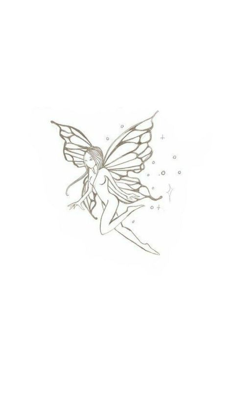 Fairy Tattoo Sketch, Dainty Fairy Tattoo, Fairy Tattoo Ideas, Tropisches Tattoo, Pixie Tattoo, Fairy Tattoo Designs, Fairy Drawings, Cute Tiny Tattoos, Stylist Tattoos