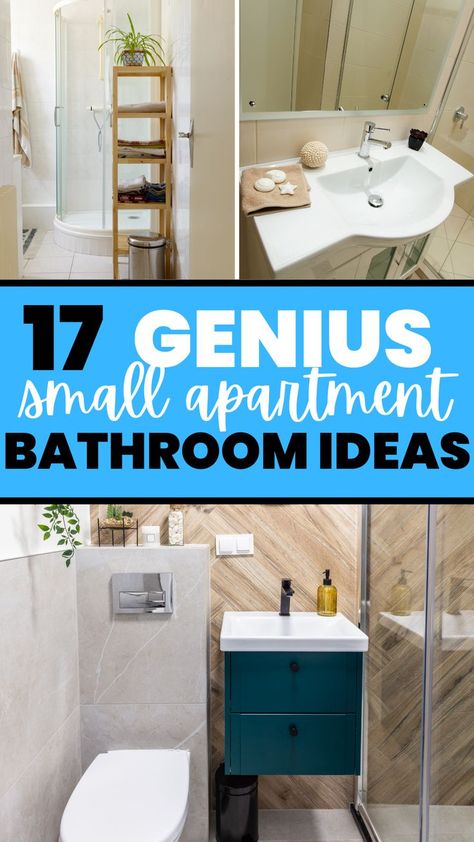 small apartment bathroom ideas Small Apartment Bathroom Ideas, Small Rental Bathroom, Apartment Bathroom Design, Small Bathroom Storage Ideas, Apartment Bathroom Ideas, Small Bathroom Decor Ideas, Small Apartment Decorating Living Room, Renters Decorating, Condo Bathroom